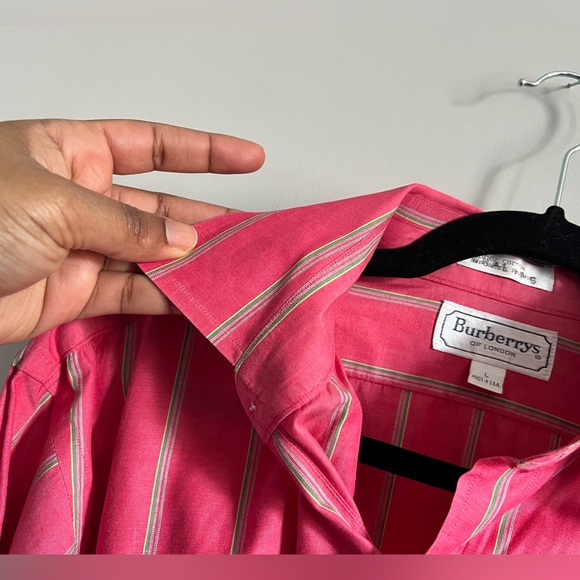 Burberry, Size Large, Red, button down shirt - Picture 4 of 5